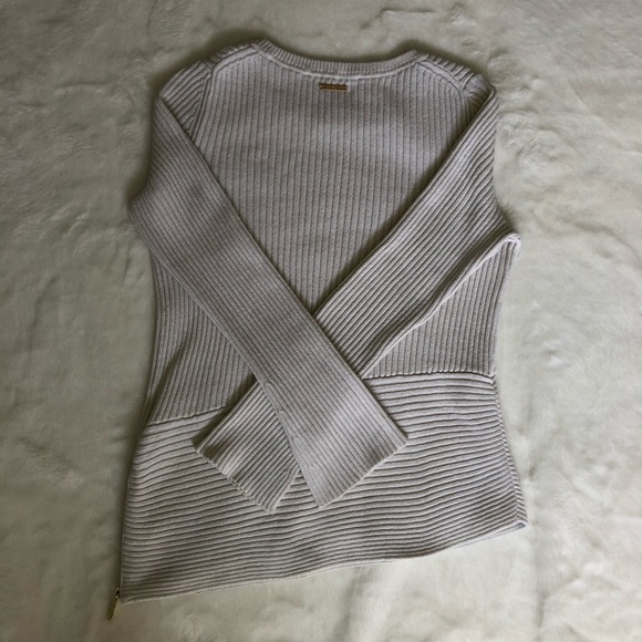 Light Cream Ribbed Michael Kors Sweater - Picture 5 of 6